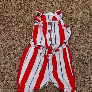 Infant striped one piece outfit